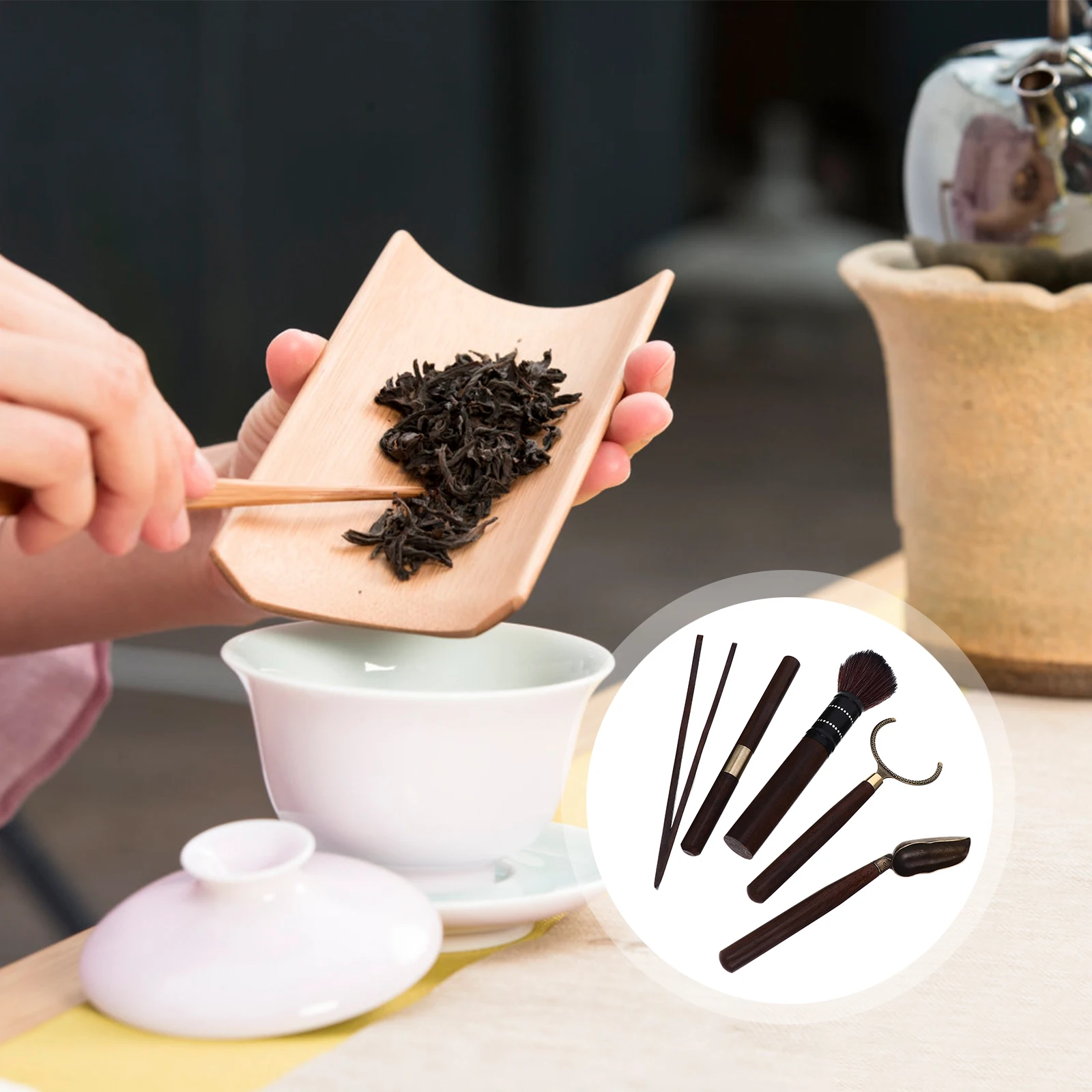 

Ceremony Accessories Wood Nylon Iron Tea Set Portable Travel Various Teaware Perfect Gift Tea Lovers Kitchen Bar Tools