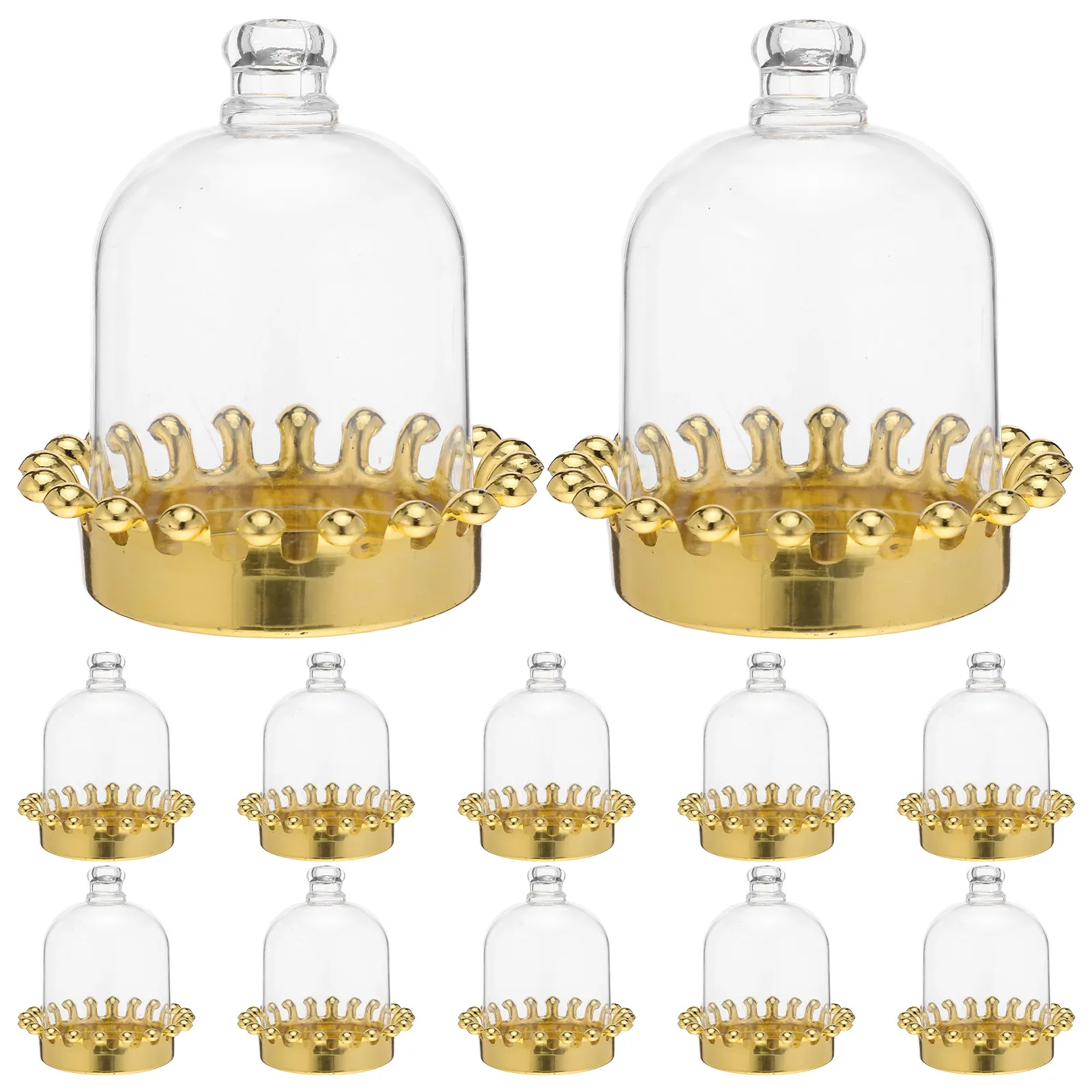 

12 прозрачных коробочек для конфет в европейском стиле с прозрачной купольной крышкой для свадебных подарков, подарков на день рождения, для малышей, для угощений