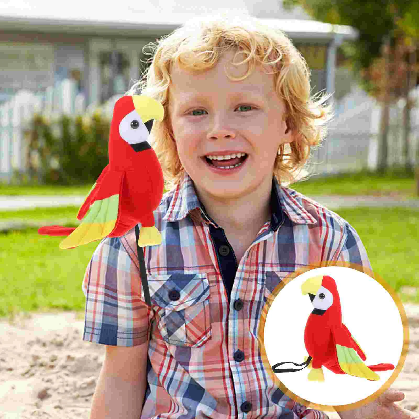 Parrot Shoulder Costume Pirate Kids Accessory Baby Simulated Plush Small Stuffed Animals for Babies