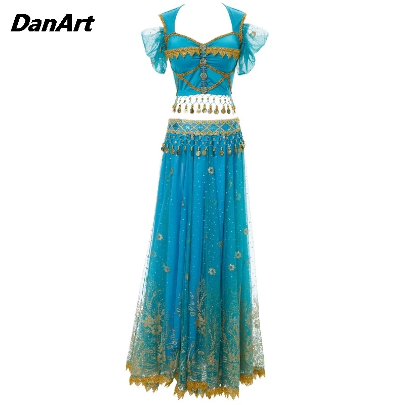 Donne adulto principessa Sari abbigliamento arabo danza del ventre Costume vestito danza Performance grande Swing abito lungo Festival Rave Outfit