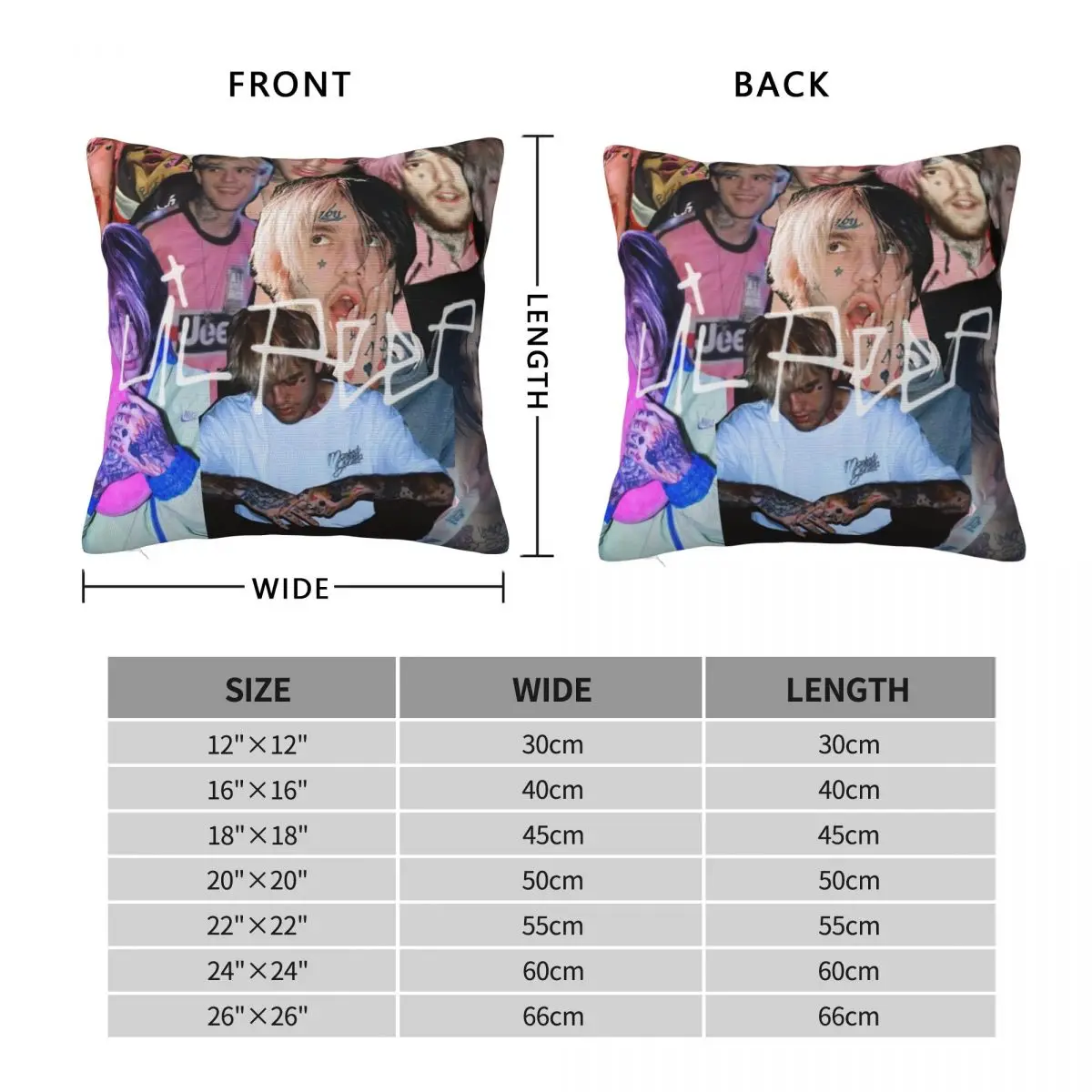 Lil Peep Gustav Ahr Life In Images Square Pillowcase Polyester Linen Velvet Printed Zip Decor Home Cushion Cover