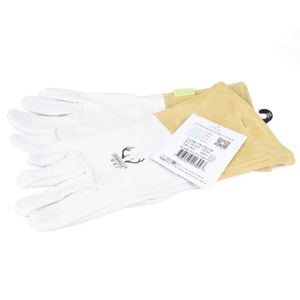 Pair TIG Welding Gloves 32cm(12.6") Deerskin Palm Cowhide Cuff Super Soft Sensitive Gloves CE Certificated WELDAS High Quality