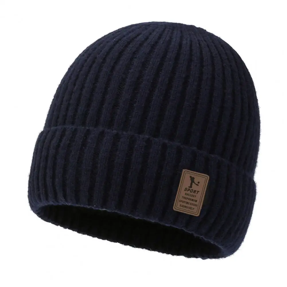 Winter Beanie Hat Super Soft High Elastic Baggy Cap Solid Color Fleece Lined Knitted Hat Winter Headgear For Men Women