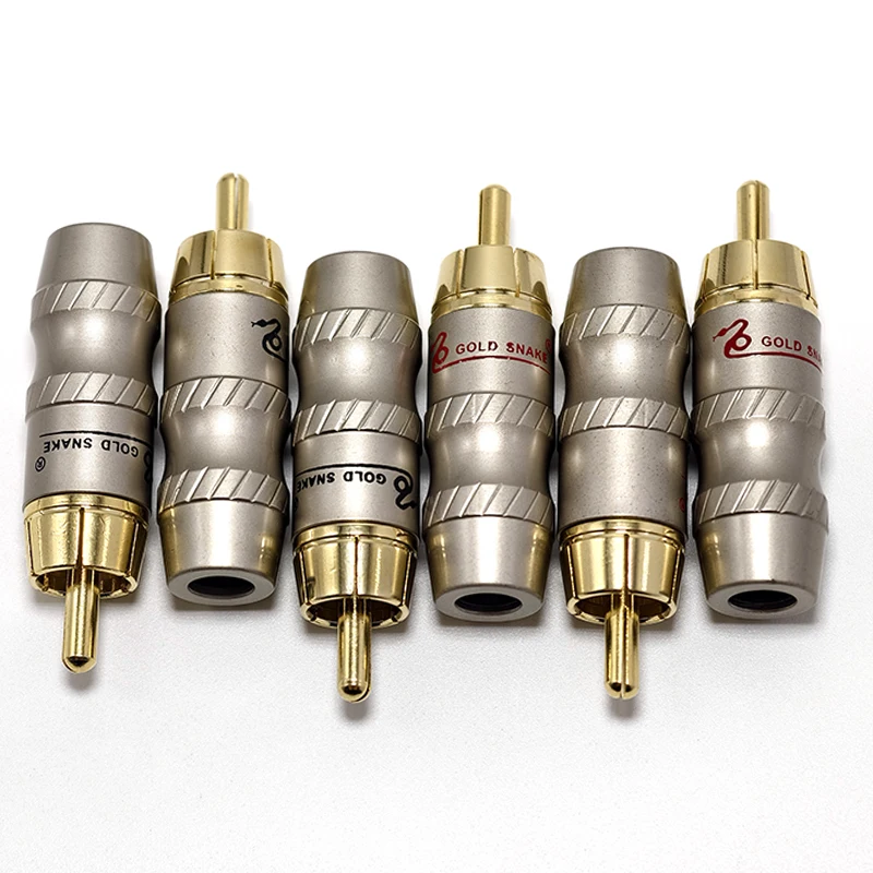 

1PCS RCA Male Copper Gold Plated Welding Audio Socket Adapter HIFI Audio Plug Converter Connector