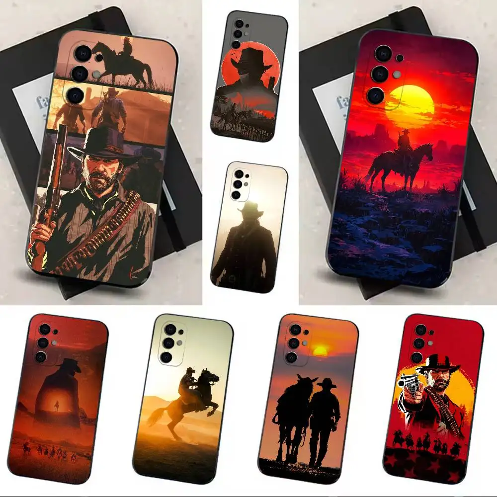 Coque de téléphone Red Dead R-Redemption Morgan, étui noir souple pour Samsung S24,S30,S21,S23,S22,S20,Ultra,S25,Plus