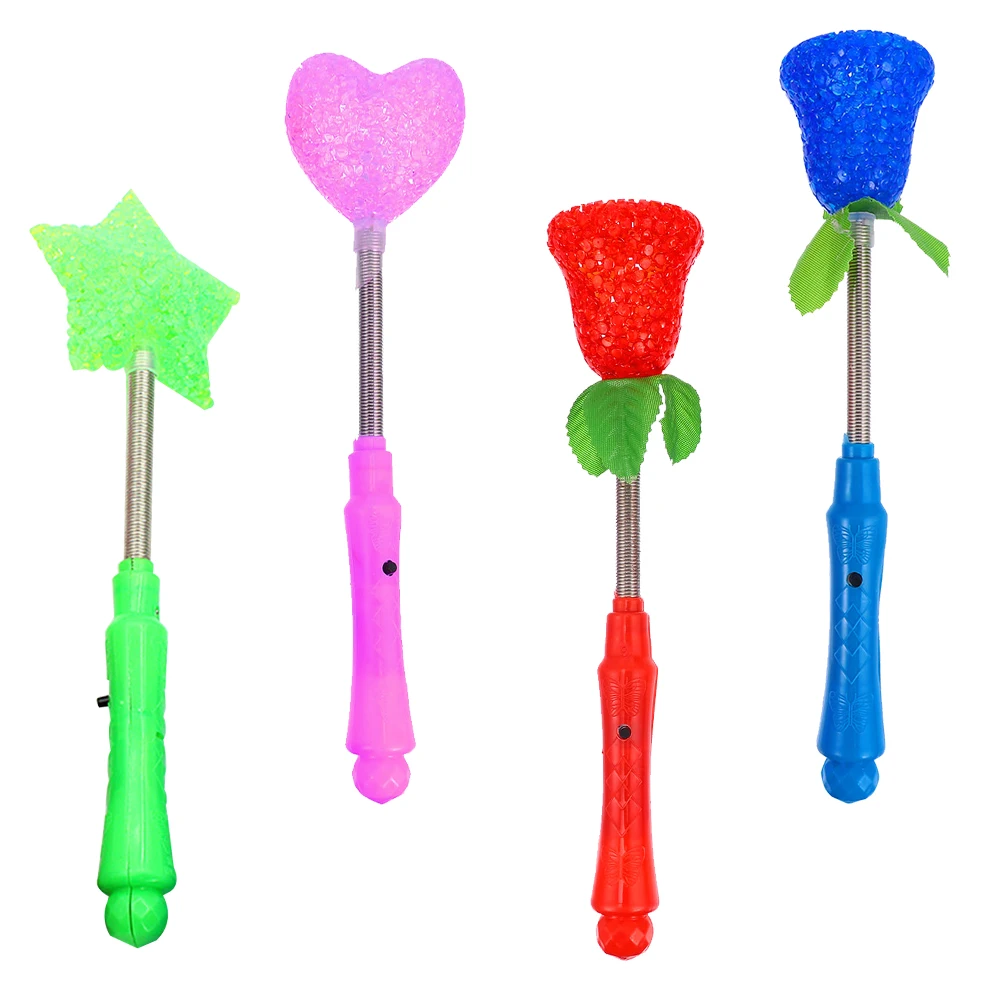 4 pçs fluorescentes brilho varas luminosas piscando varinha festival festa handheld música balançando hastes criativo crianças brinquedo