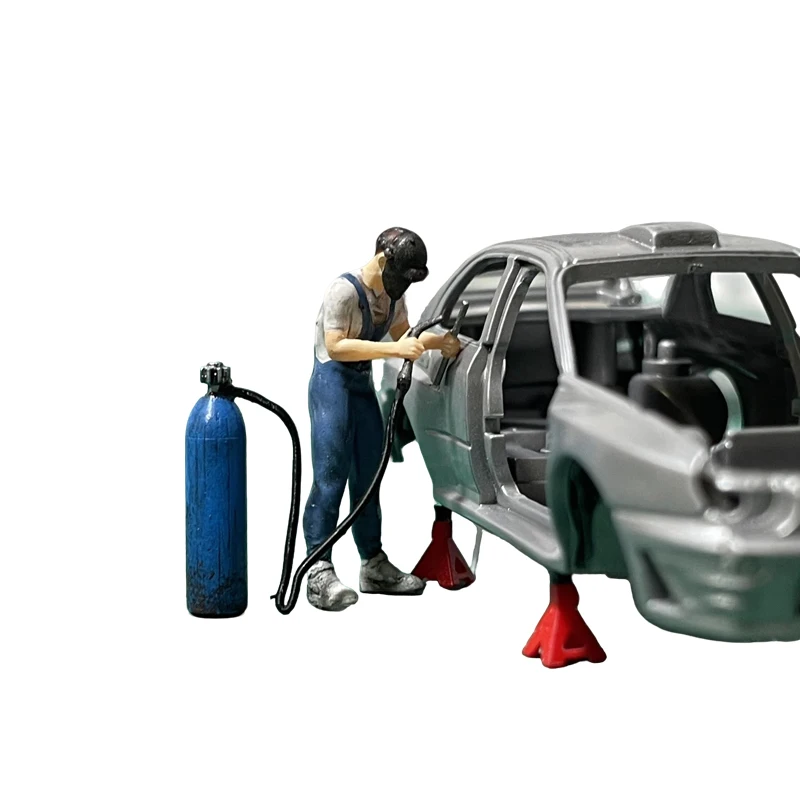 

1Set 1/64 Scale Car Repair Figure Model Miniature Auto Repair Worker Scene Construction Decorative Accessories Expand DIY Joy
