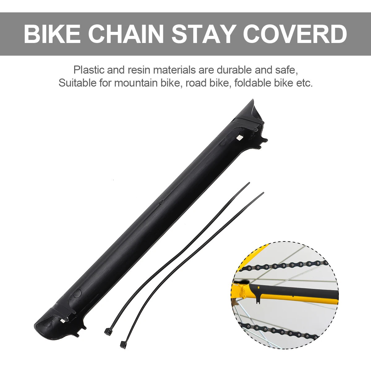 

4Sets Bike Chain Guard Sticker Durable Protector Plastic Resin Material Fixed Belt Stable Mountain Road Foldable Bike