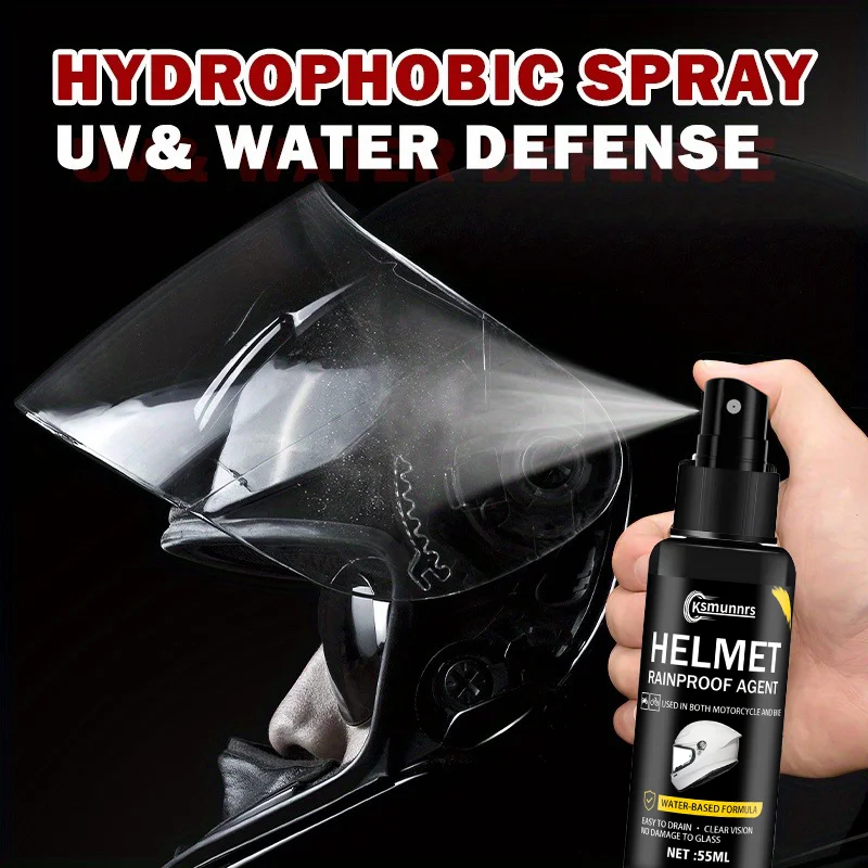 Motorcycle Helmet Anti-Fog & Rain Repellent - Nano-Coating with Rain Beading Technology, Fast Water Repellency, Long-Lasting