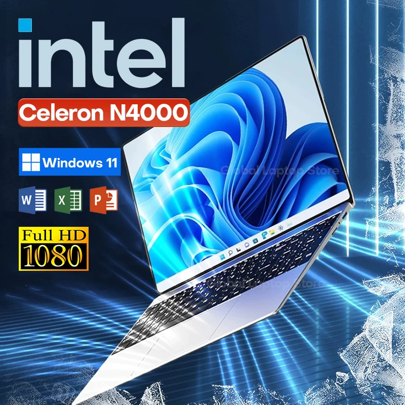 Ordenador portátil profesional Windows 11 Pro Intel Celeron N4000 16GB RAM 1TB 2TB SSD 15,6 pulgadas portátiles de oficina Intel Notebook