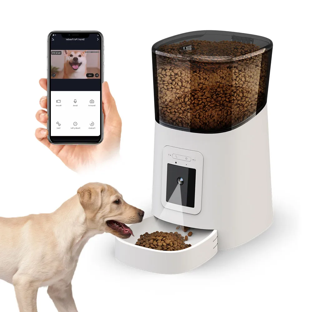 2024 New Arrival OKKPETS Cat Food Smart Automatic Pet Feeder With Camera Smart Pet Feeder For Travel Sleeping