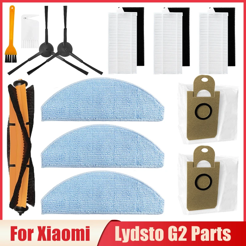 Accessoires pour aspirateur robot Xiaomi Lydsto G2, brosse principale/latérale, filtre Hepa, sacs à poussière, chiffon de vadrouille, pièces de rechange