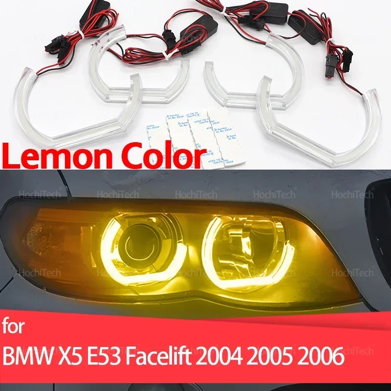 

DRL LED Daytime Running Light Car Styling New CS CSL Style Lemon Yellow Angel Eyes for BMW X5 E53 Facelift 2004 2005 2006