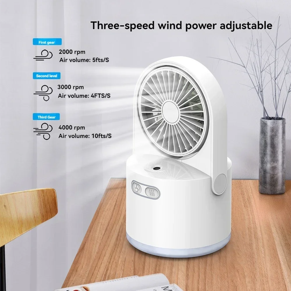 

Spray fan mini handheld humidification cooling portable water mist usb charging small fan office desktop three gear humidifi