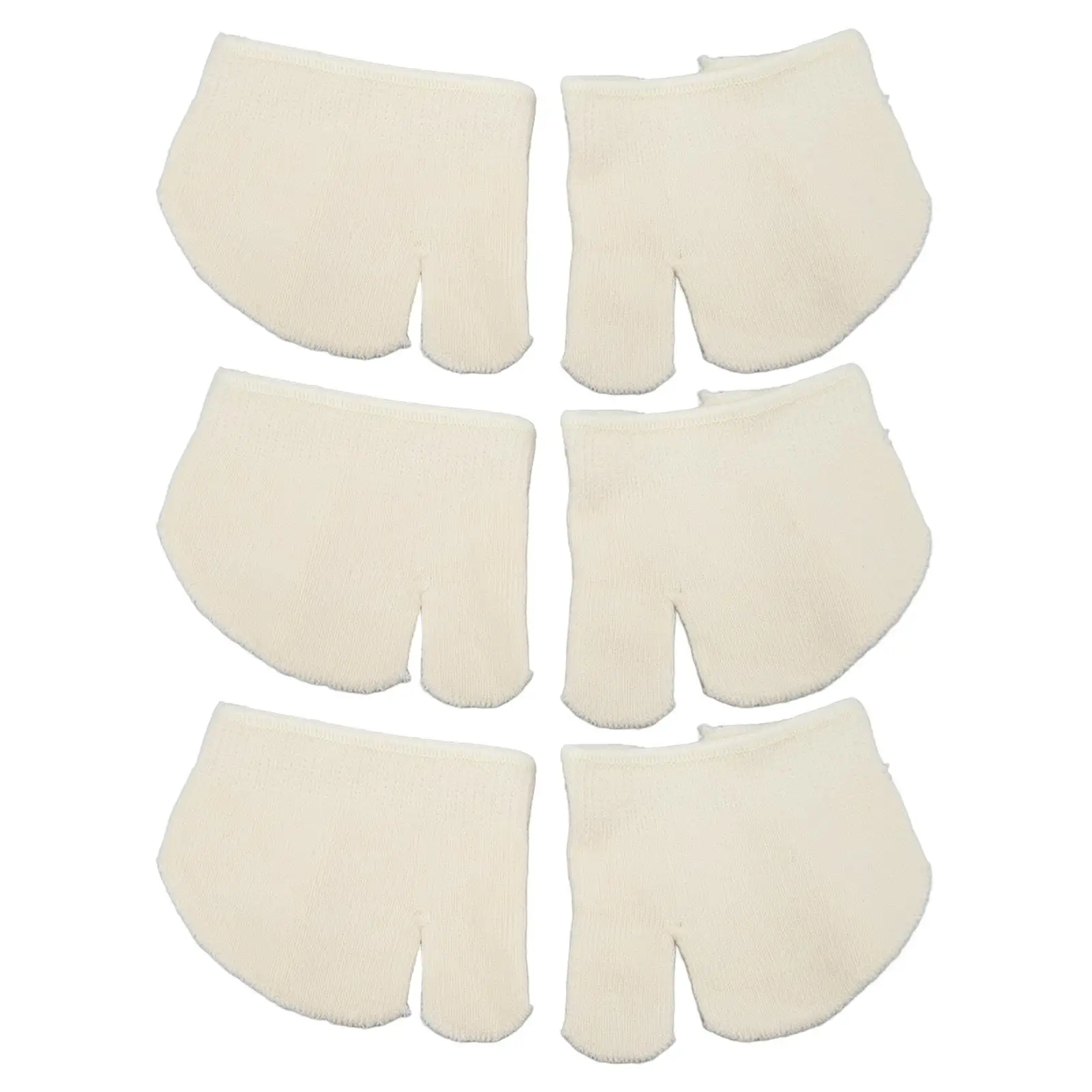 3 Pairs Breathable Skin-Friendly Milk White Front Split Toe Socks - Slipless & Comfort for daily Use