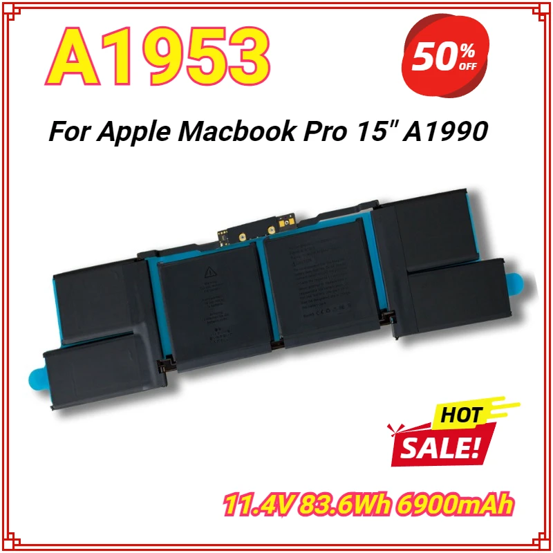 

NEW A1953 A1990 Laptop Battery for Apple Macbook Pro 15" A1990(Mid 2018 / 2019) EMC3215 EMC3359 MR962LL 11.4V 83.6Wh 6900mAh