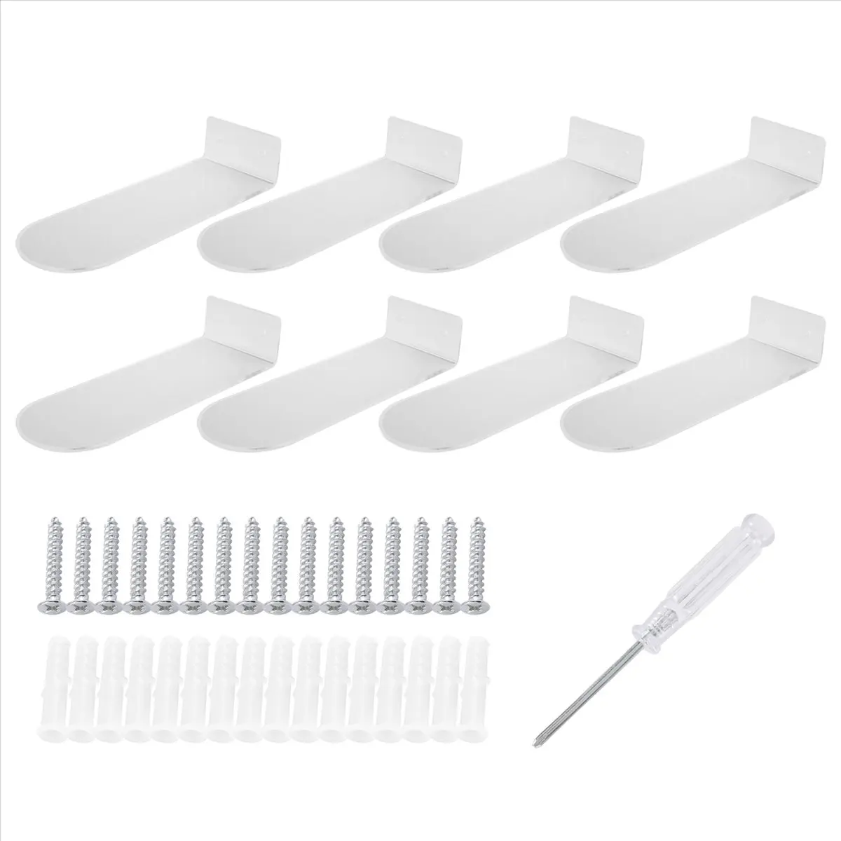 AT33 Floating Shoe Display Shelves for Wall Mount Set of 8,Clear Acrylic Floating Shelves for Showcase Sneaker Collection