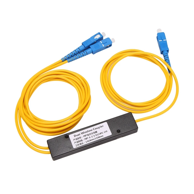 Divisor de fibra óptica Fbt, acoplador óptico Ftth SC UPC 1X2 Plc monomodo, 2 uds.