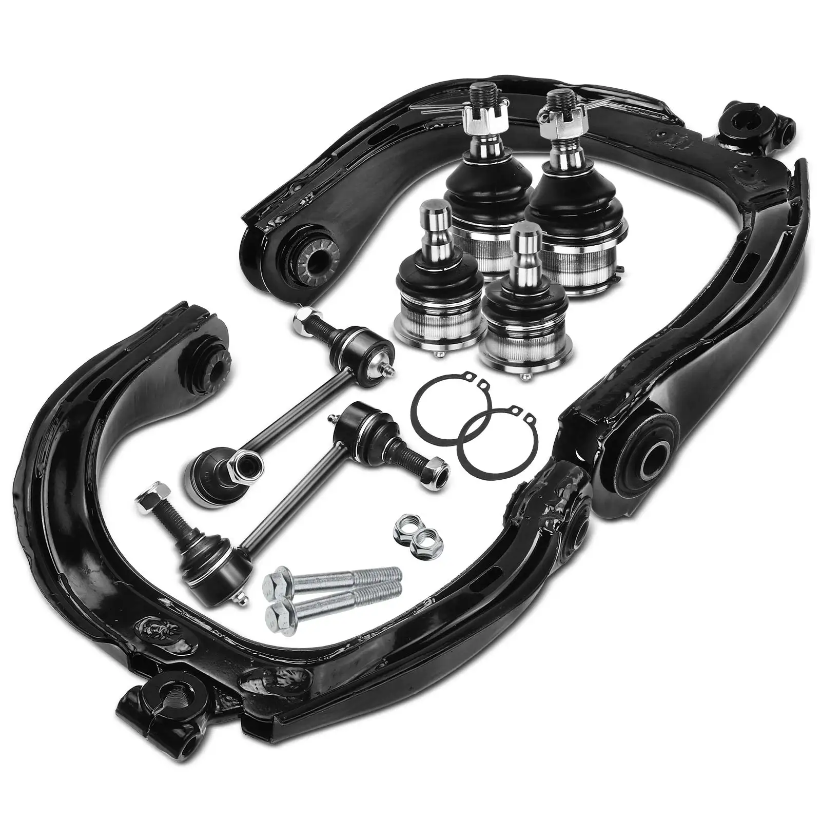 A-Premium 8x Front & Rear Control Arm Kit for GMC Envoy 2002-2009 Envoy XL 2002-2006 Saab 9-7x 2005-2009 Buick Rainier 2004-2007