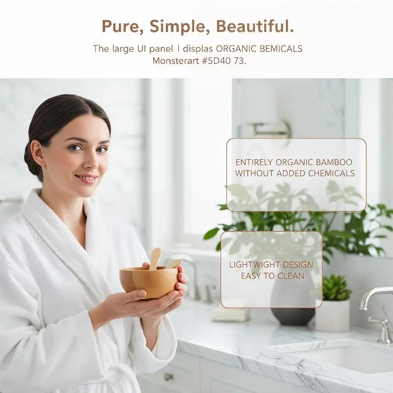Eco-conscious Bamboo Mixing Set for Facial Masks including Spoon and Stick Accessories