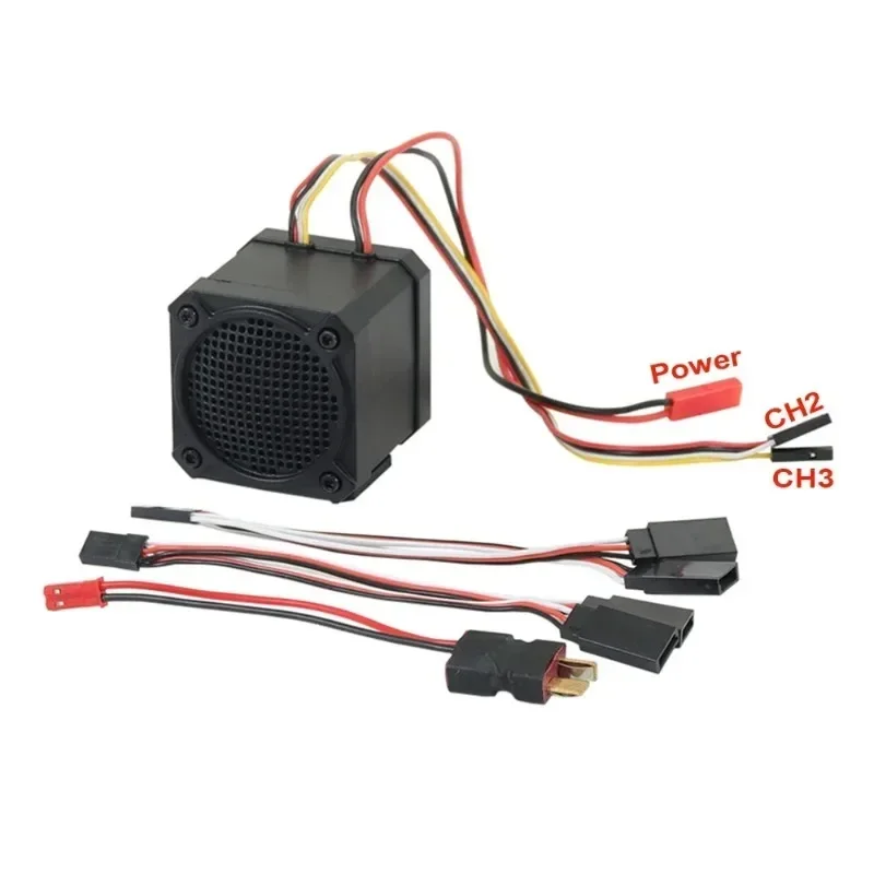 Simulador de sonido de dos canales para coche teledirigido, 10 altavoces con efectos de sonido, grupo de sonido del motor de conexión para 1/10 RC Crawler Axial SCX10 TRX4 D90