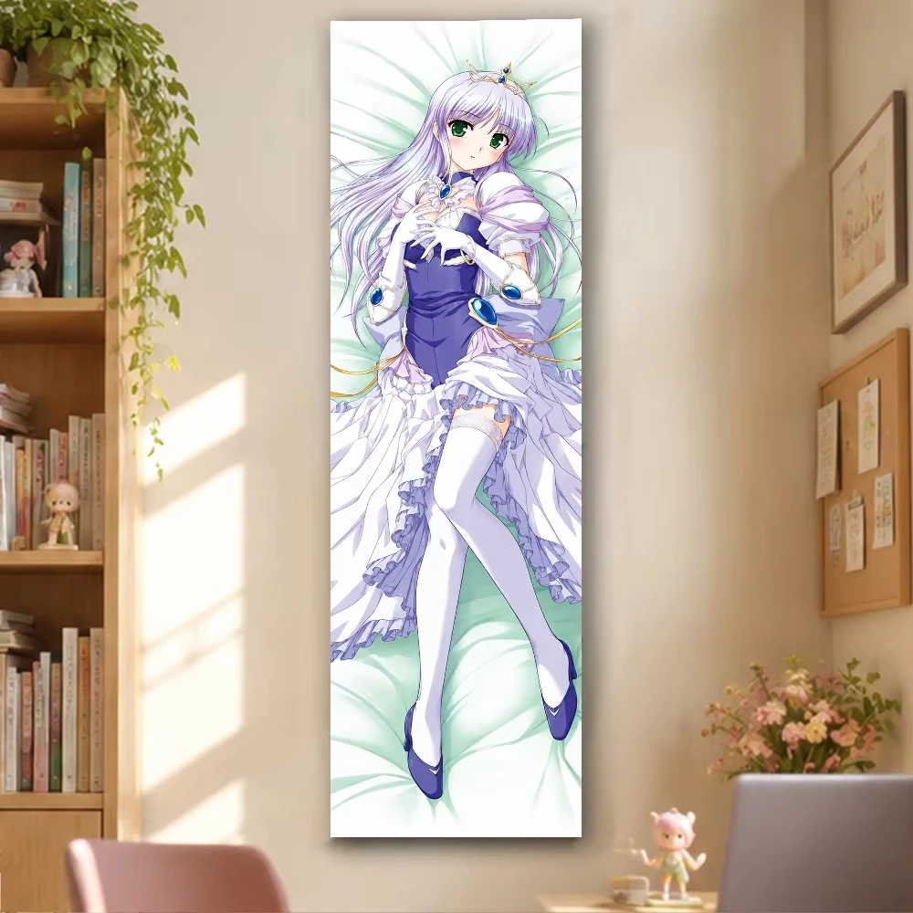 Anime Princess Girl Vertical Tapestry, Purple Dress Character Wall Hanging Cloth, Aesthetic Bedroom Dorm Wall Decor Background