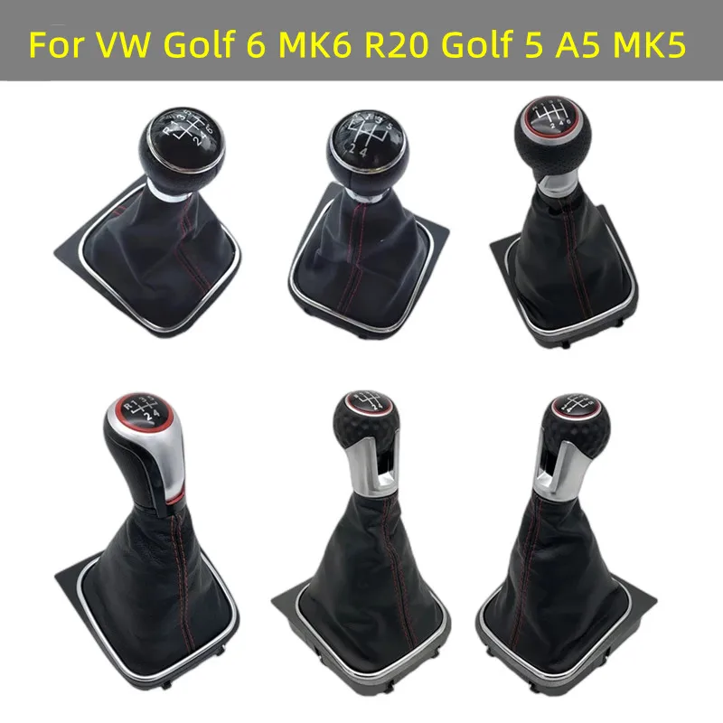 Hand Speed Ball Gear Shift Knob Gaiter Boot Cover For VW Volkswagen Golf 6 MK6 R20 Golf 5 A5 MK5 GTI GTD Jetta R32 A6 2004-2014