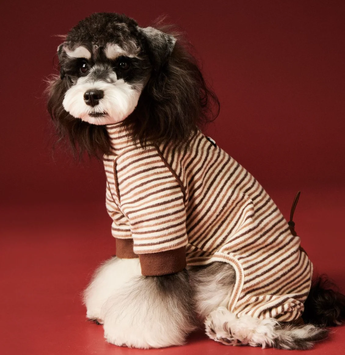 

Autumn Pet Clothing New Three-color Stripe Contrast Color Sleeveless Vest Schnauzer Chiuhahua Clothes Cat Clothes