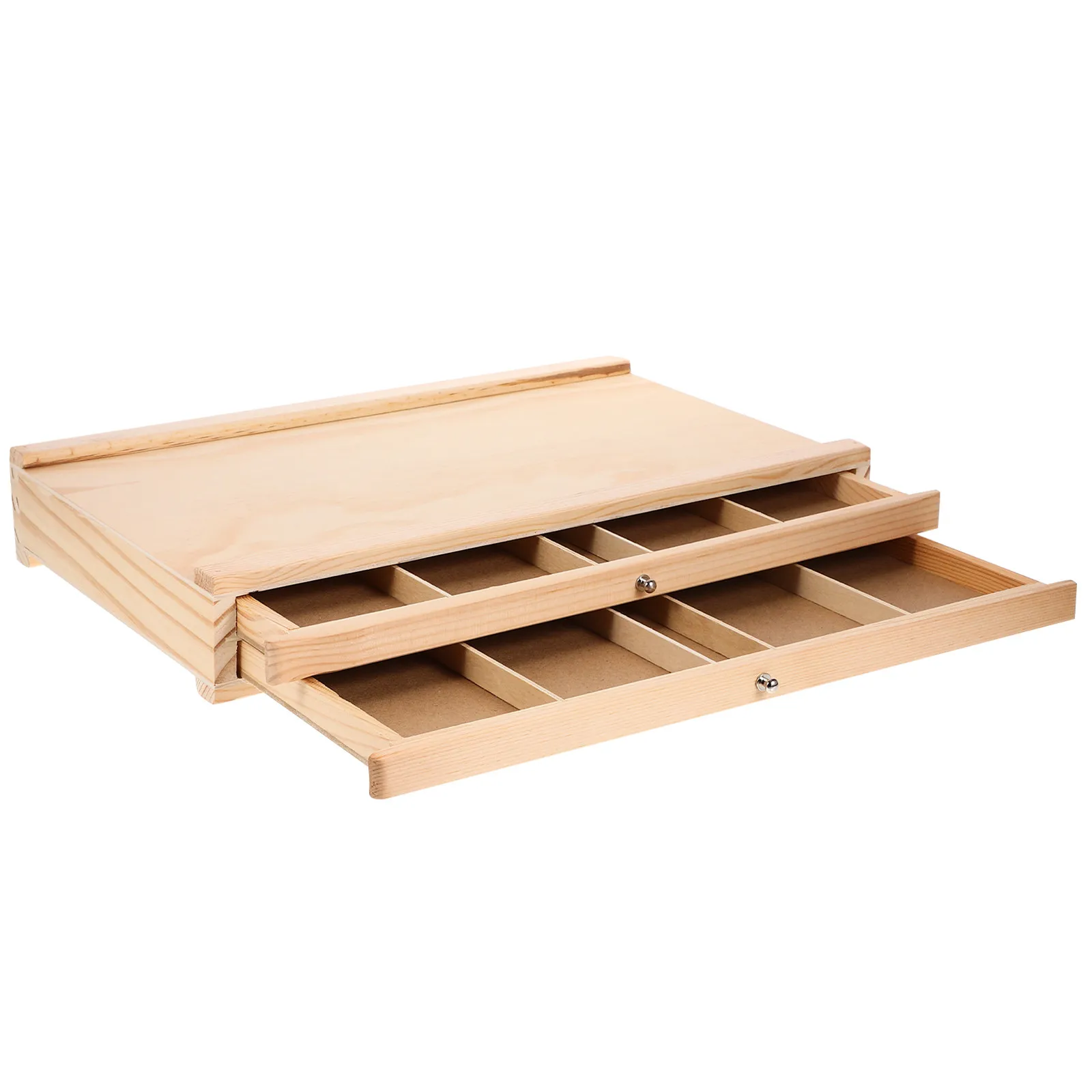 

Natural Wood Paintbrush Holder Drawer for Art Supplies Storage Pen Pencil Organizer Desktop Tabletop Brush Stand Multi Function
