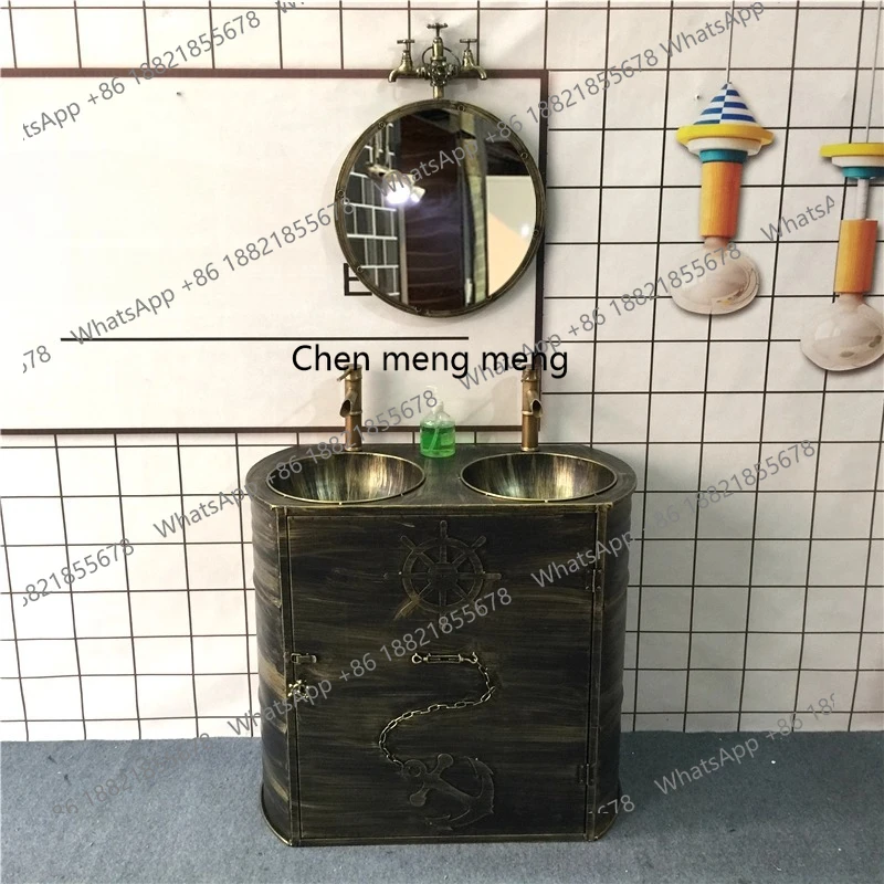 

Retro industrial wind wash art wash basin bar creative column basin personalized wash