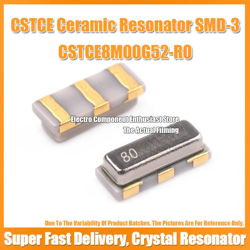 (10PCS) CSTCE8M00G52-R0 8M 8MHZ 8.000MHZ  Passive Ceramics Crystal Resonator SMD-3 3213 3.2X1.3MM 10PF ±0.5%