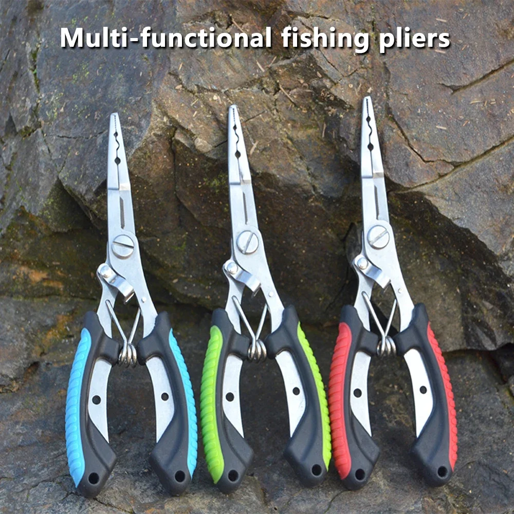 Fish Pliers Ergonomics Anti-slip High-strength Multifunctional Cut Fishing Line Fishing Tied Hooks Pliers Angling Equipment 