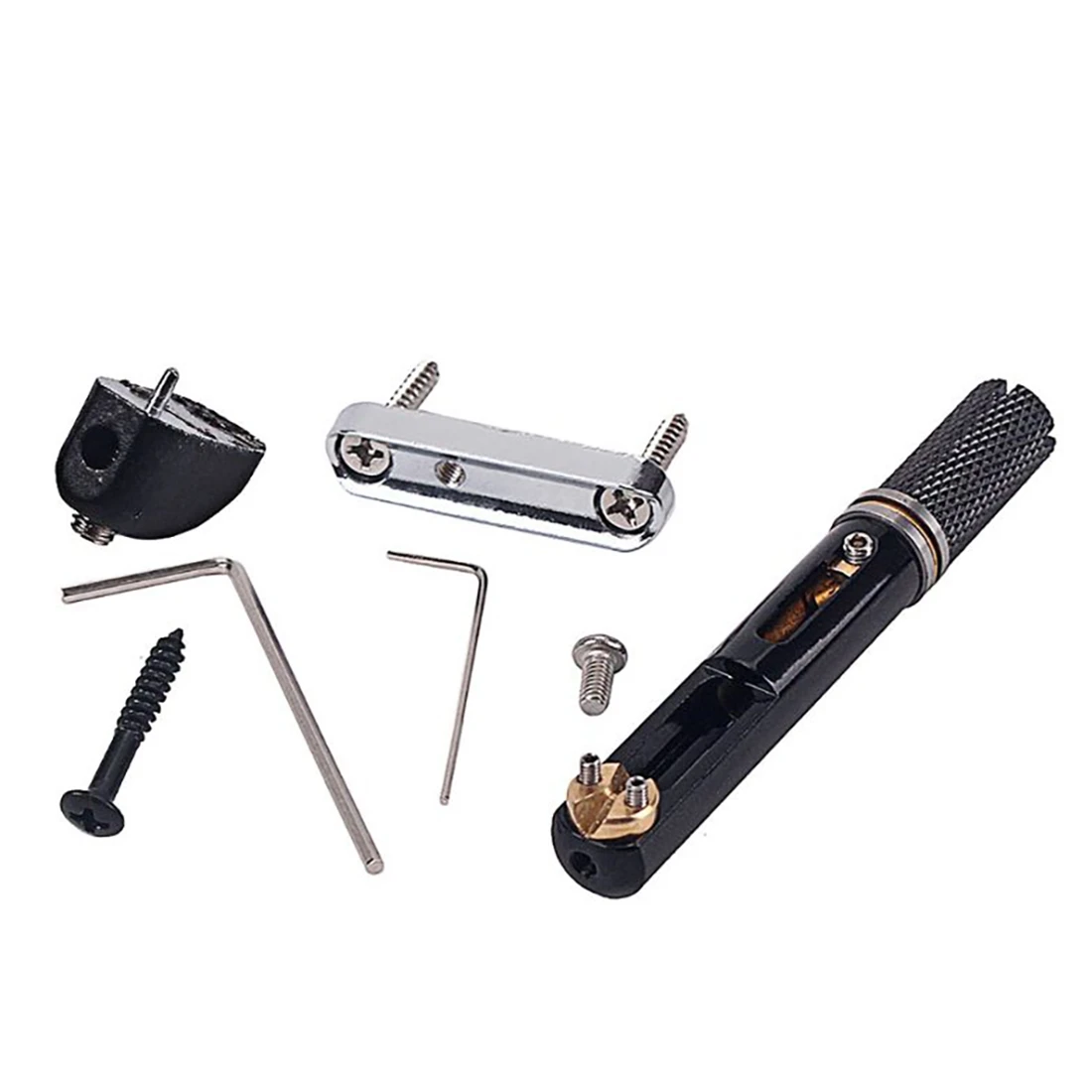 AA75-أسود 5 سلاسل النيكل واحد مقطوعة الرأس شريط مستدير الجسور عدة الغيتار باس الملحقات