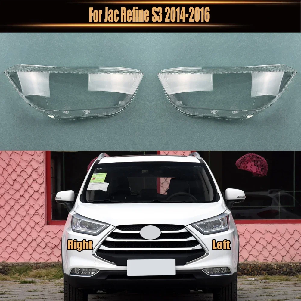 

For Jac Refine S3 2014 2015 2016 Headlight Shade Transparent Lampshade Lens Headlamp Cover Lamp Shell Plexiglass Black Edge