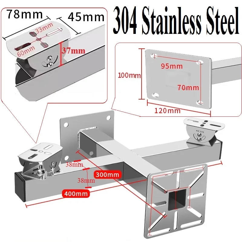 

Explosion-Proof SUS304 Stainless Steel Wall / Rod Bracket, for 2 / 3 directions Mount CCTV Camera, Replace Hikvision, Top Qualit