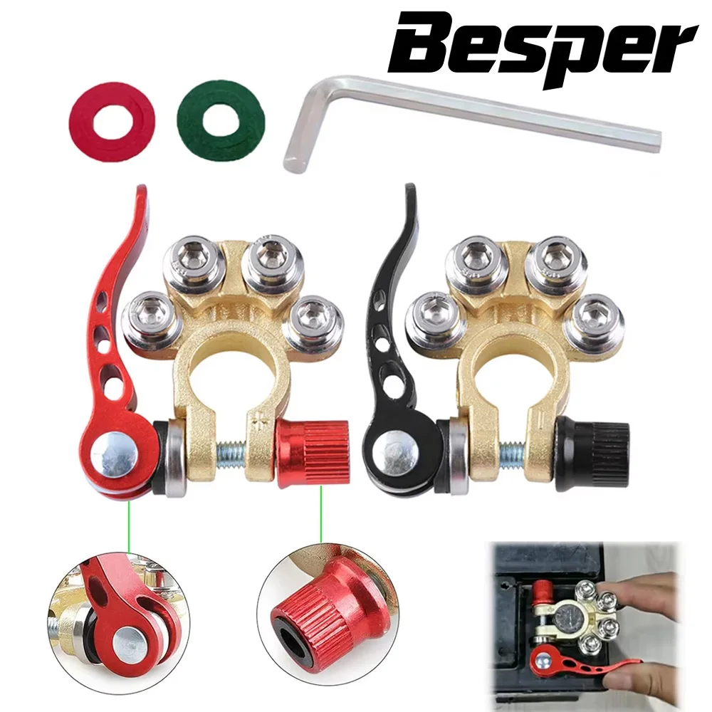 

Car Cable Connector Battery Bornes Main Cable Post Clamp Terminal 12V 6V 24V UTV Tractor Truck Battery Terminal