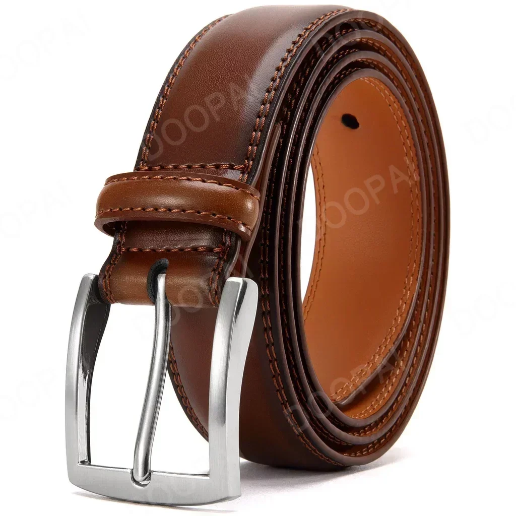 Männer Gürtel Hohe Qualität Echtes Leder LANGE Große Pin Schnalle Metall Automatische Schnalle Männlich Gürtel Strap Männlich