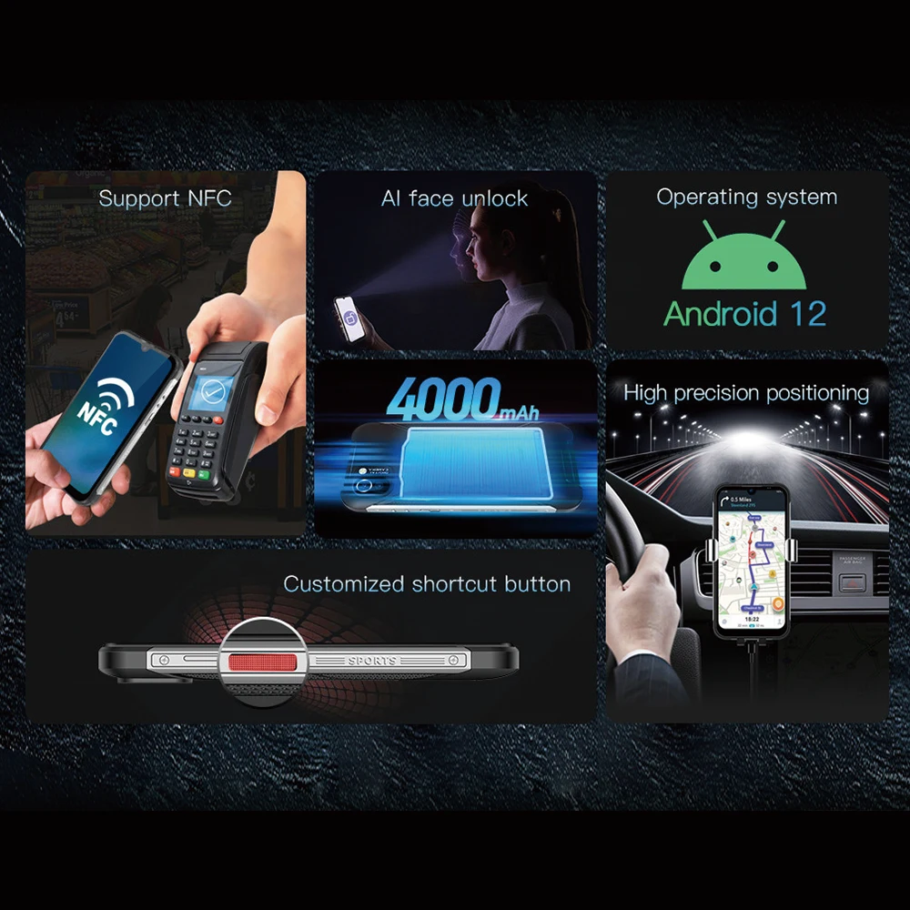 สมาร์ทโฟน UNIWA W555 รุ่น Global ระบบปฏิบัติการ Android 12 หน่วยประมวลผล Quad Core หน้าจอ 5.71 นิ้ว หน่วยความจำ 3G+32G แบตเตอรี่ 4000mAh กล้องหลัง 13MP รองรับ PTT NFC และ SOS