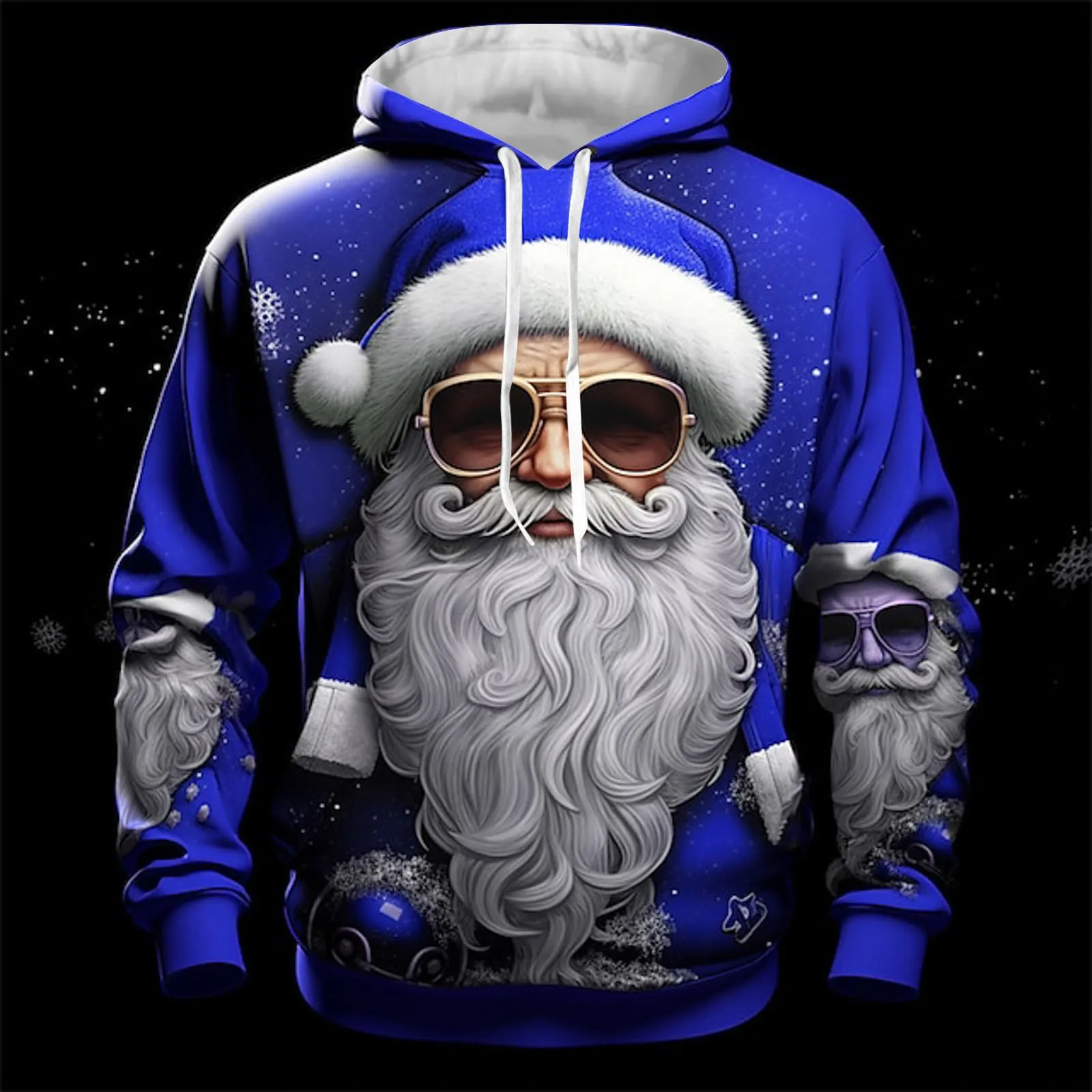 New Trend Christmas Hoodie Men Autumn And Winter Casual Cool Santa Claus Print Pullover Sweatshirts Streetwear Xmas Hoodies