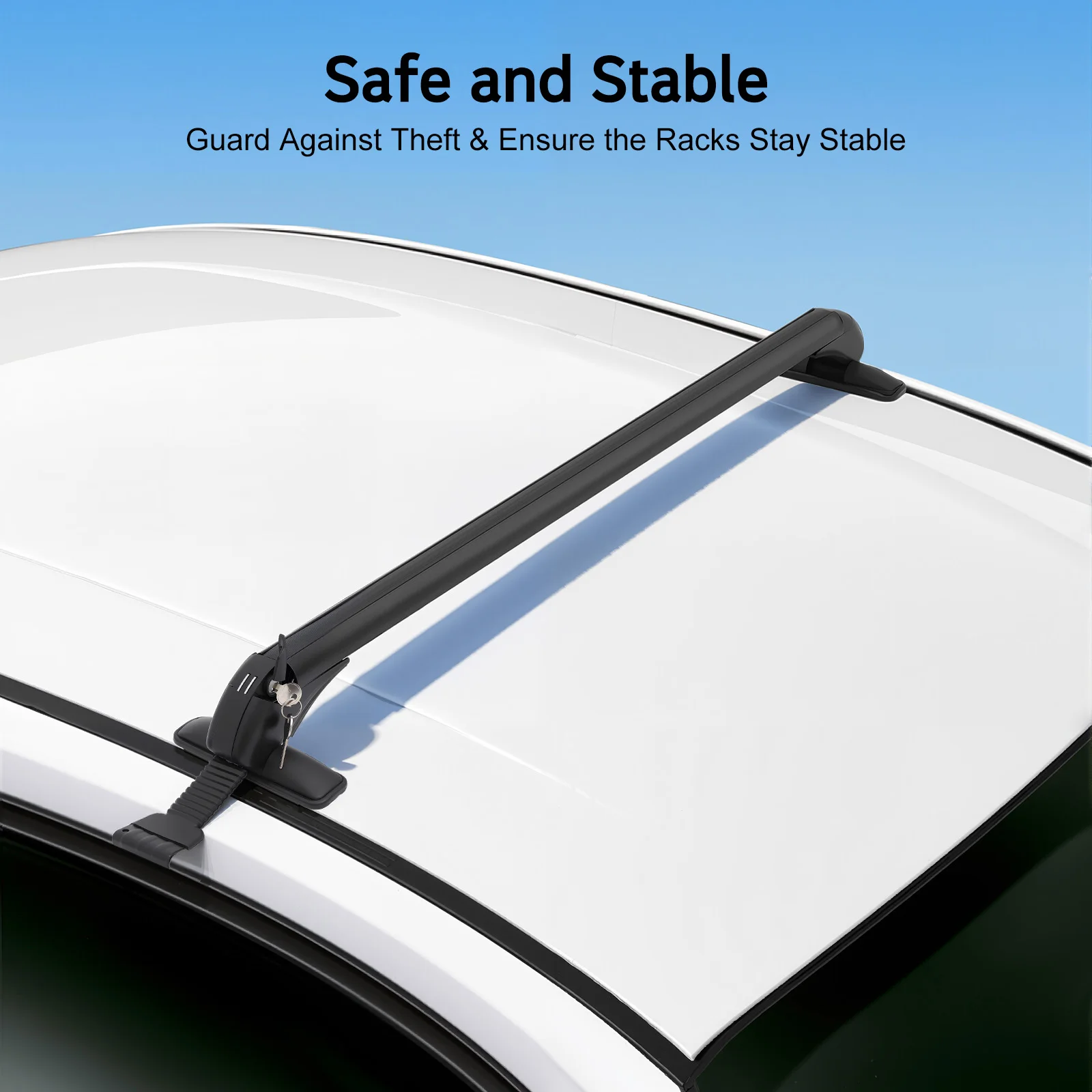 Universal Car Roof Rack with Lock 100cm Aluminum Roof Rack Luggage Carrier Universal Use for 4 or 5 Door Cars - Image 2
