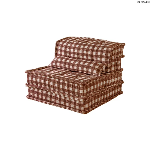 

Designer lazy sofa single living room small apartment fabric mahjong plaid sofa