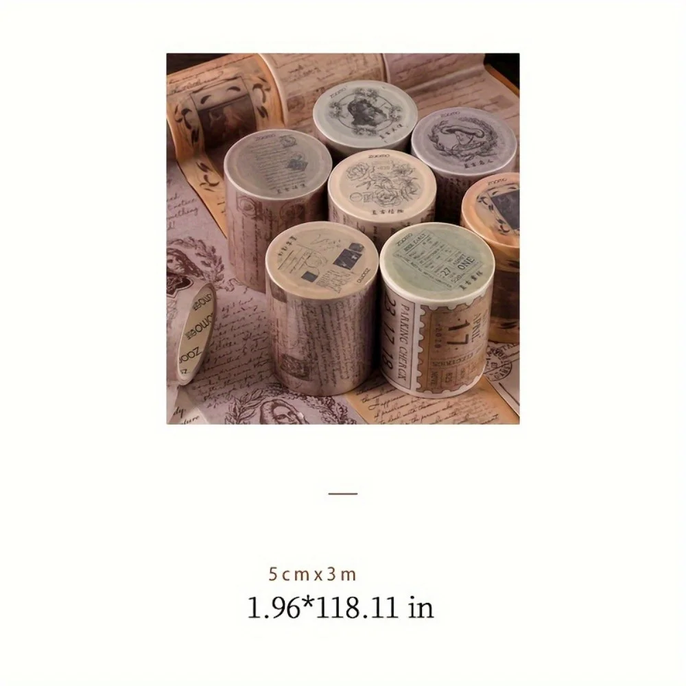 เทป Washi วินเทจ 1 ชิ้นสําหรับสมุดภาพวารสารขยะ