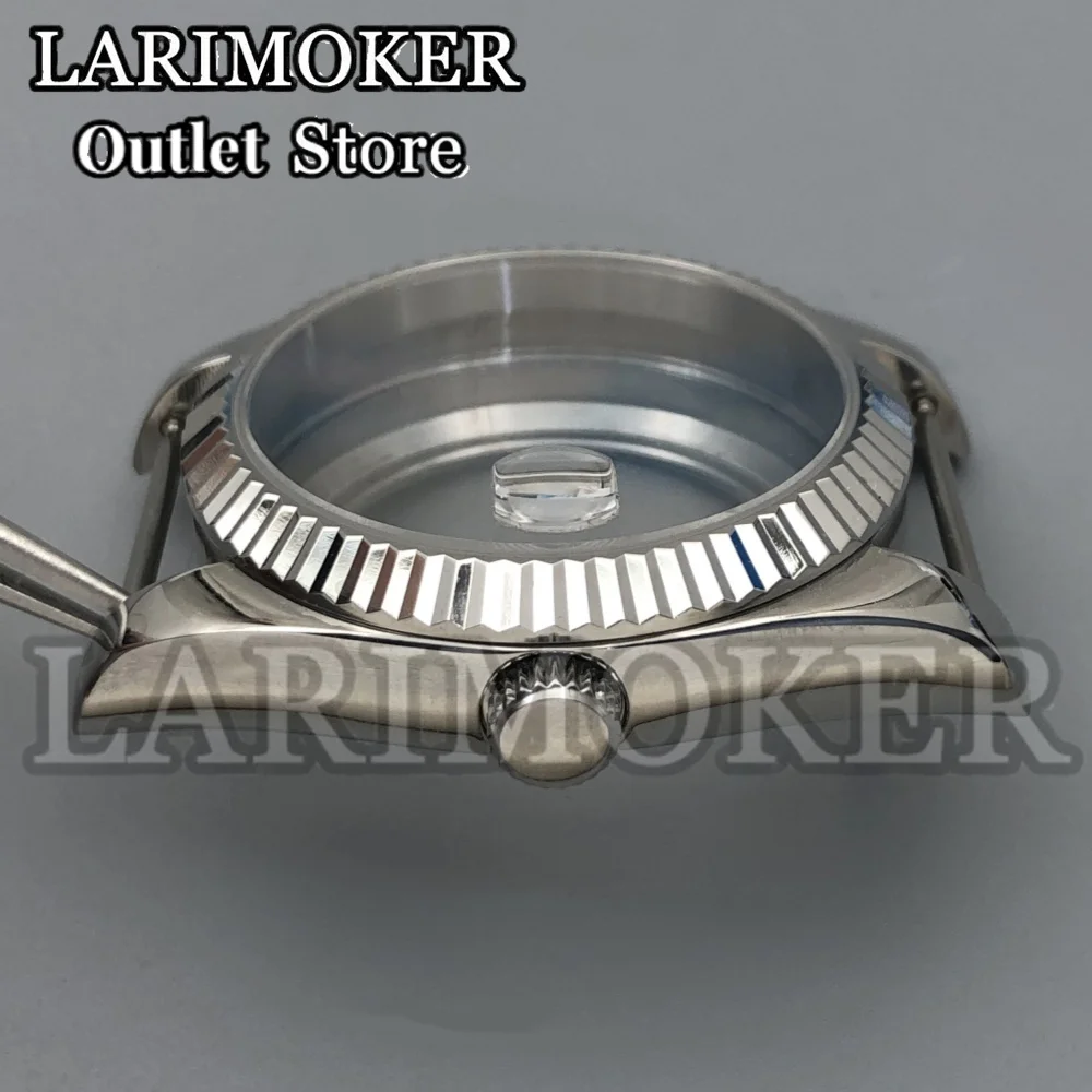 LARIMOKER جودة 36/39 مللي متر حافظة ساعة مسننة تناسب NH35 PT5000 ميوتا مقاوم للماء الفولاذ المقاوم للصدأ الياقوت ساعة زجاجية اكسسوارات