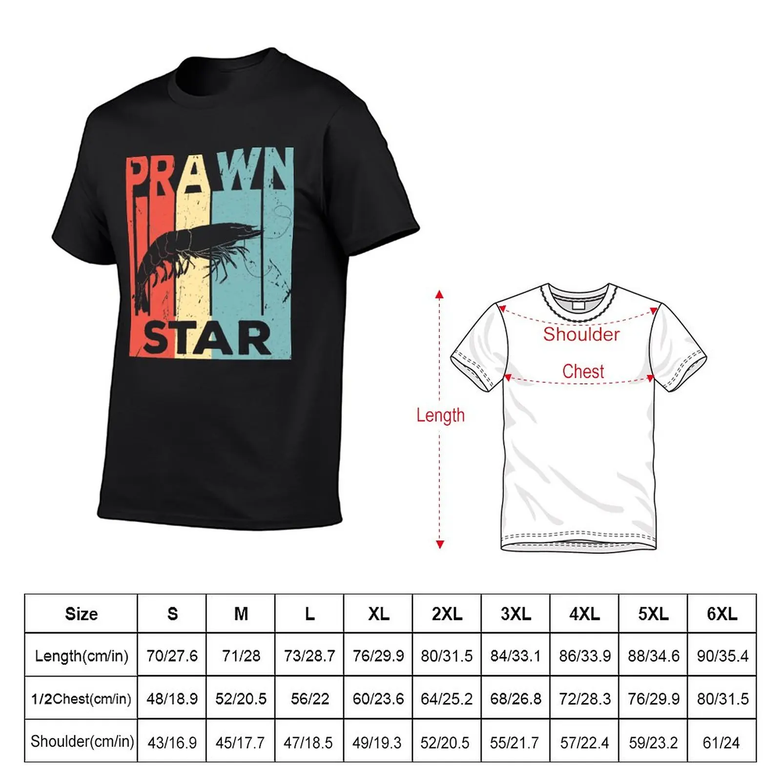 Prawn Star Vintage Retro T-Shirt tops anime clothes animal prinfor boys funnys t shirts for men graphic