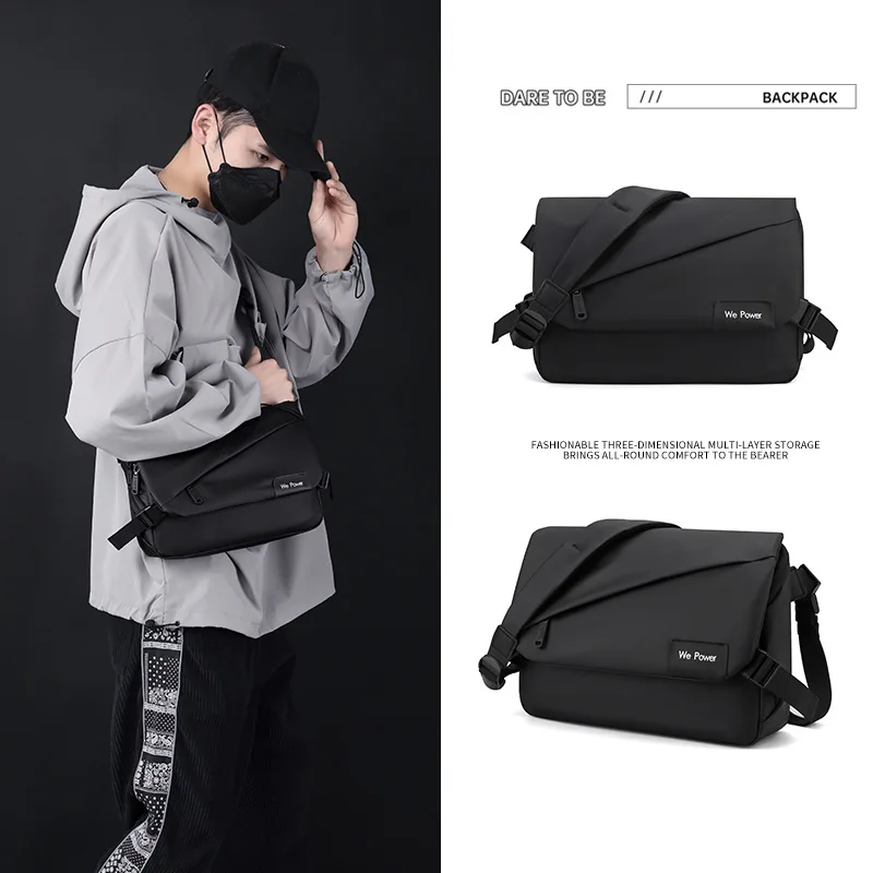 Waterproof Man Nylon Messenger Bag Shoulder Large Capacity Lightweight Crossbody Travel Casual Sling Works Tablet Daypack Bag