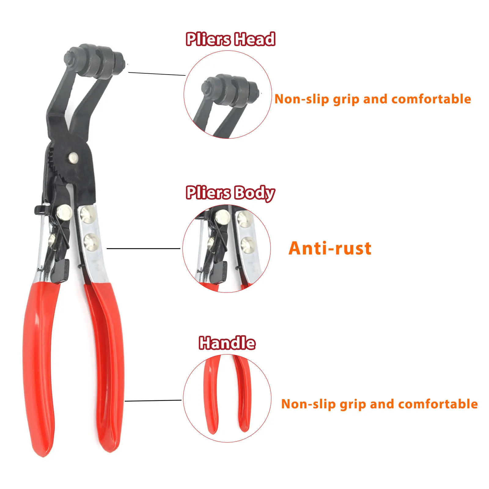 Long Automotive Water Pipe Locking Pliers Car Hose Clamp Plier  Removal Tool Straight Throat Tube Bundle Clamp car Repair Tools