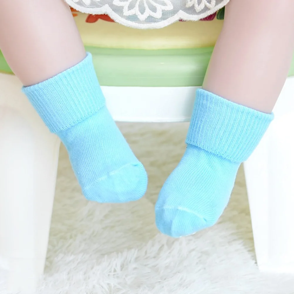 

Unisex Non-Slip Turn Cuff Cotton Socks Infant Toddler 1-3 Years Soft Breathable Baby Socks for Learning to Walk