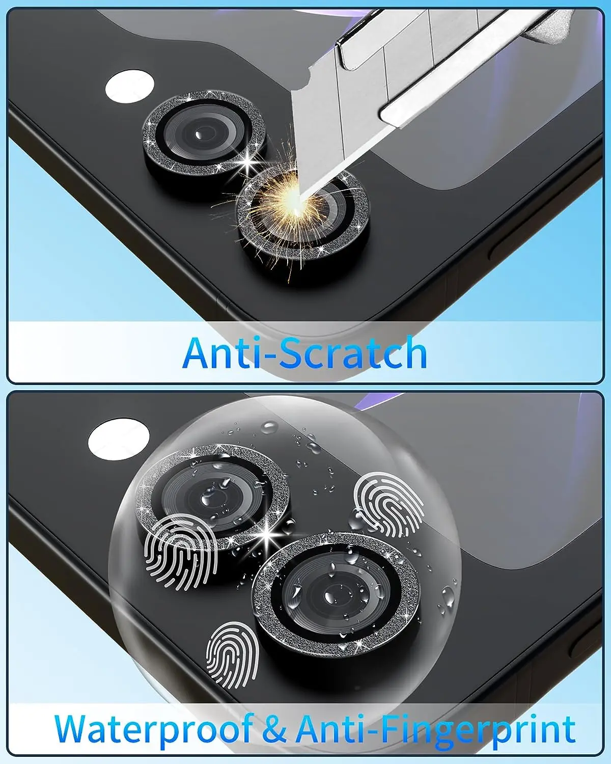 Für Samsung Galaxy Z Flip 8/Flip7/Flip6 Flip5 Glitzer-Metall-Diamant-Legierung Kameraobjektiv-Ringkappe HD-Glas-Schutz Bling Locator – Detail 10
