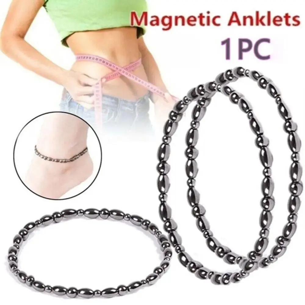 Magnetic Magnetic Beaded Bracelet Stretch Black Gallstone Black Obsidian Anklet Obsidian Stone Beaded Design