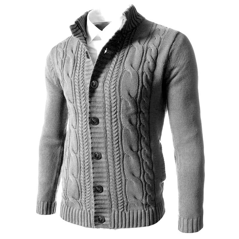 

Europe and The United States Men's Business Outdoor Knitwear New Hot Selling Stand Collar Cardigan Sweater Casual Woolen Coat